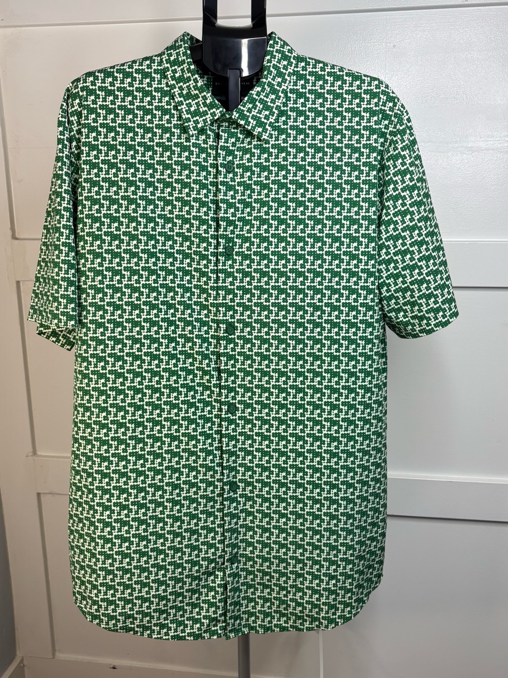 Shaquille O’Neal XLG Green Floral Button Up Shirt Men’s XL Tall Big & Tall